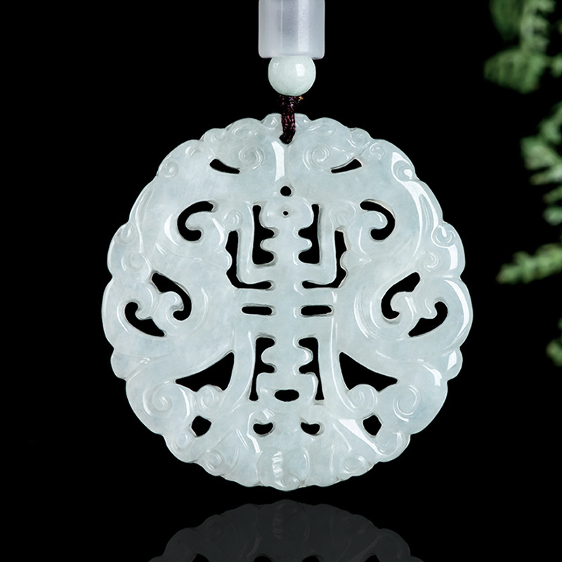 Vintage Women Fashion - Burmese Jadeite Dragon Pendant Necklace Vintage
