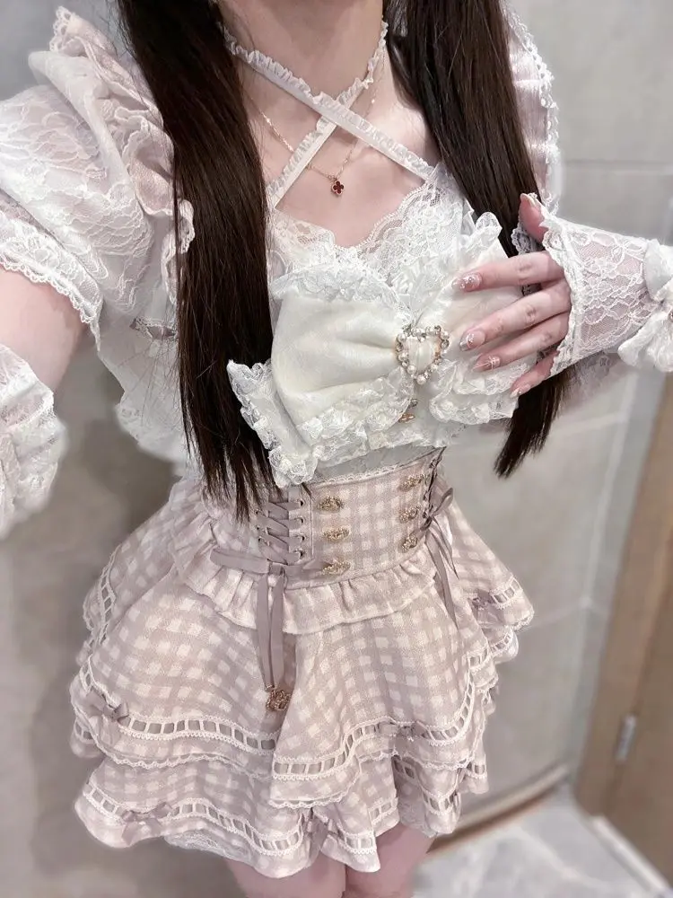 Vintage Fashion Japan - Summer Japanese Gothic Y2k Lolita Bow