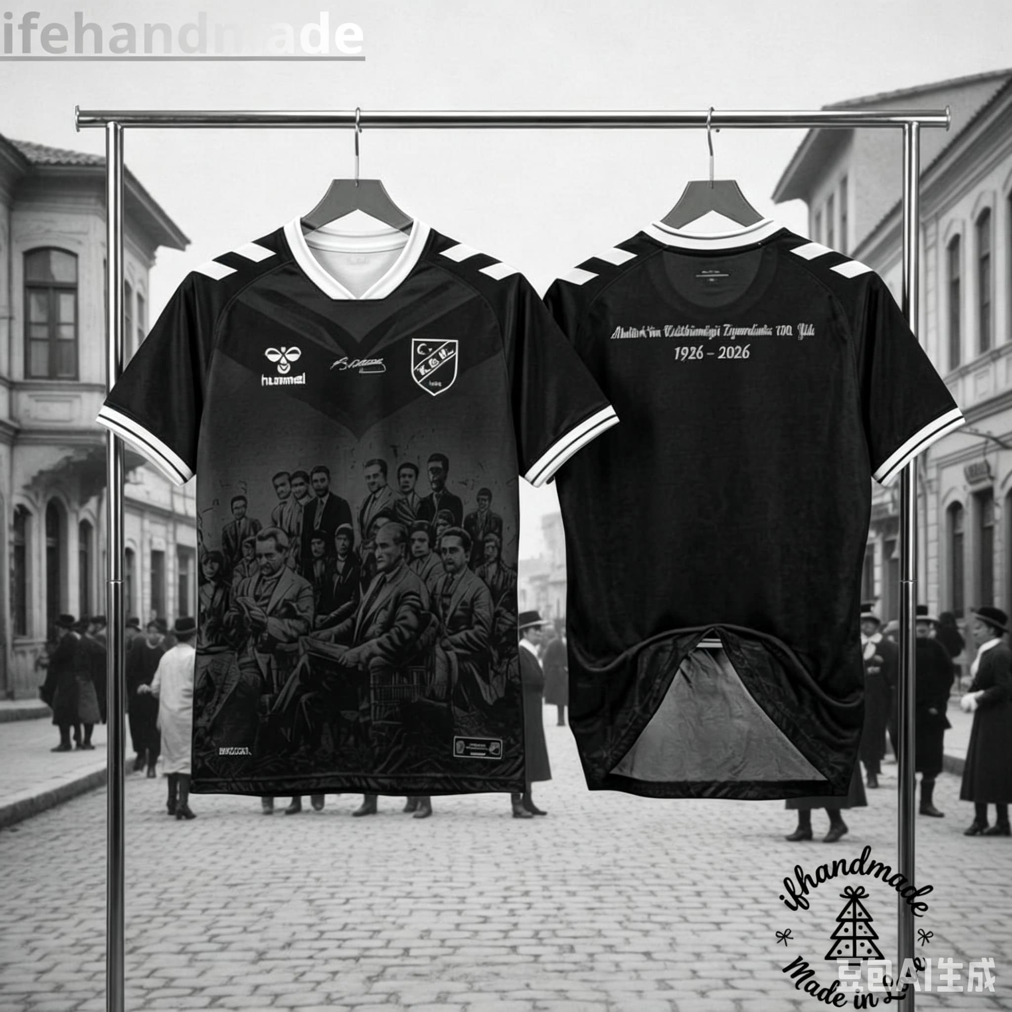 Vintage Fashion Toys - Men Women Black V Neck Soccer