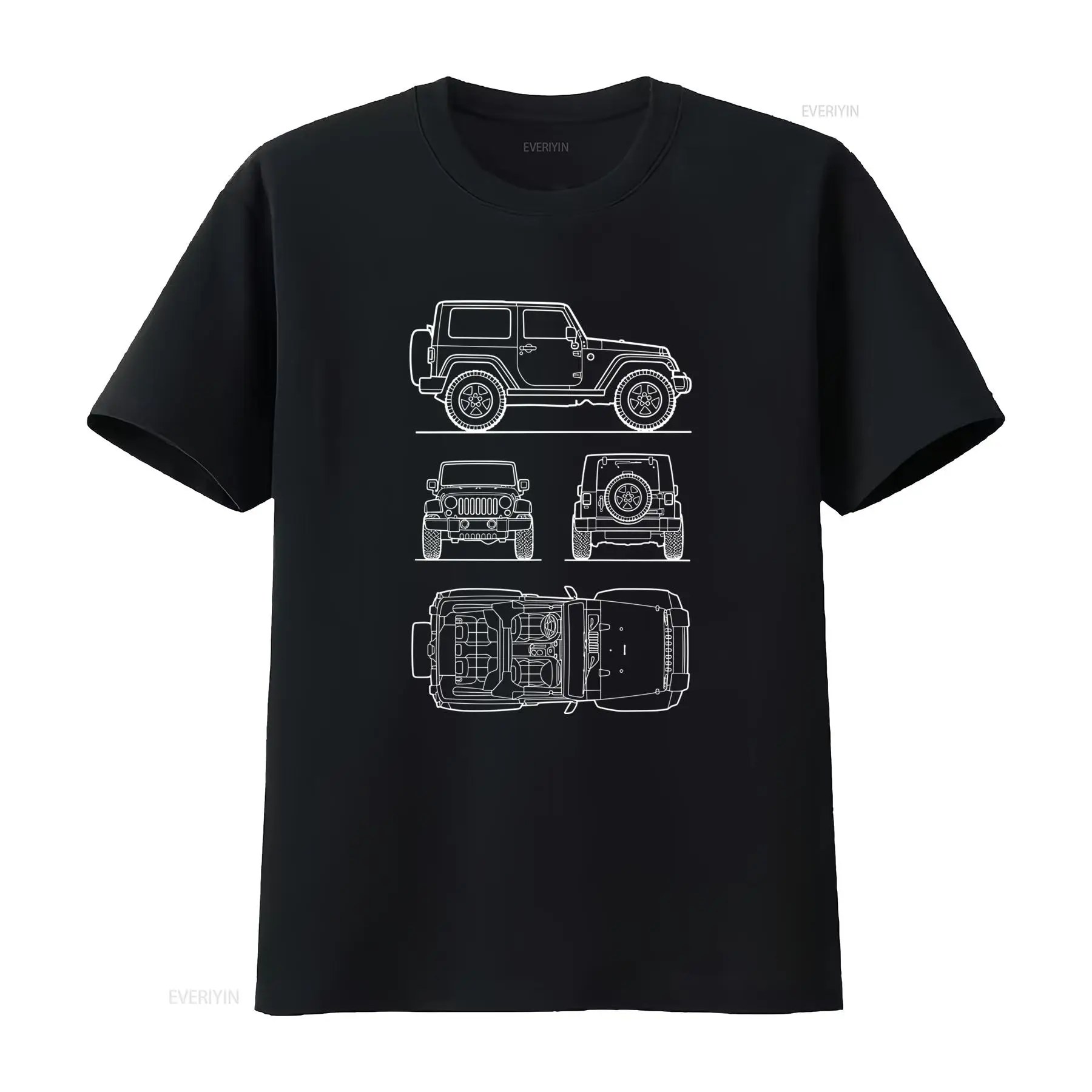 Vintage Fashion Drawings - Off Road SUV Rubicon Men's T