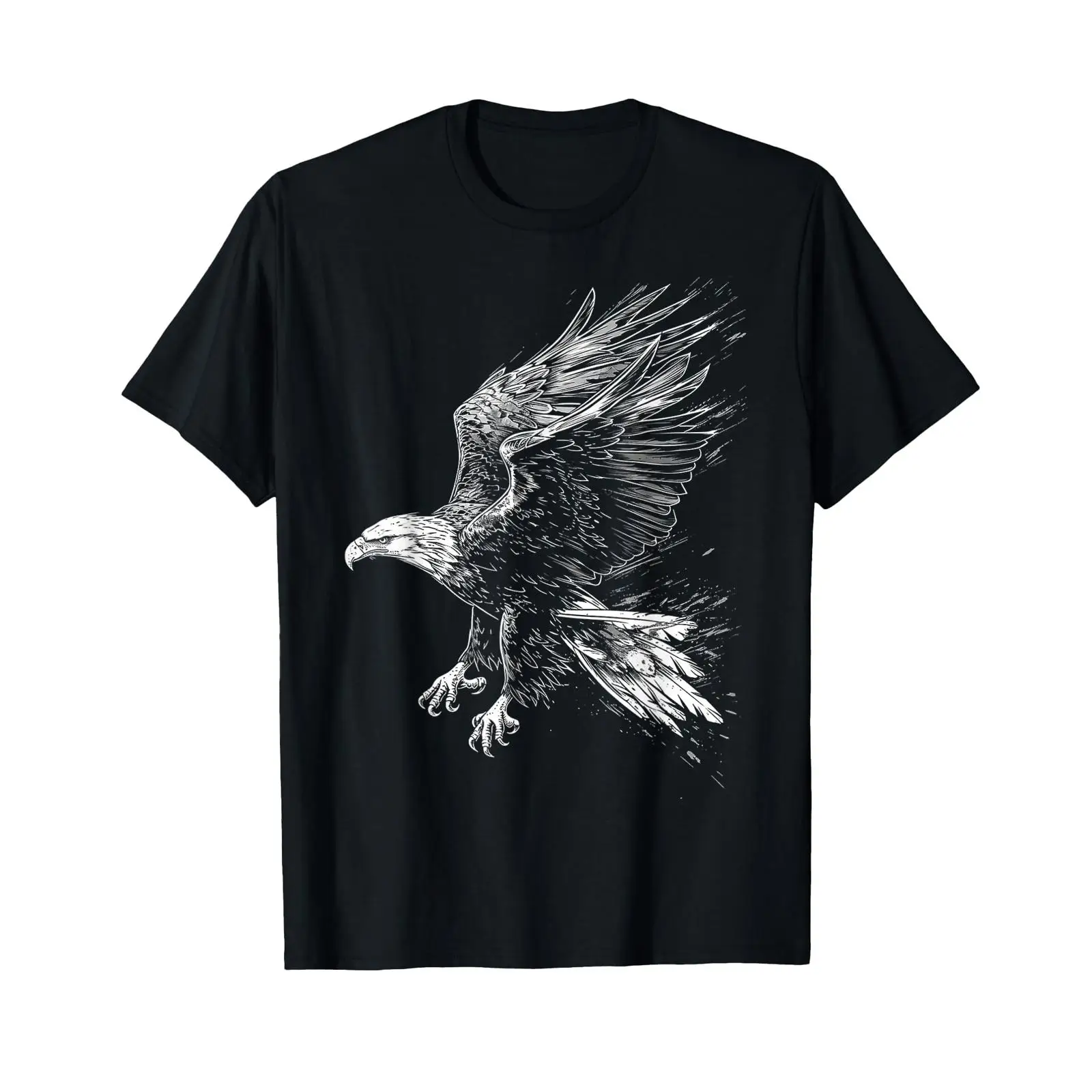 Vintage Fashion Drawings - Eagle Drawing Animal Art T Shirt