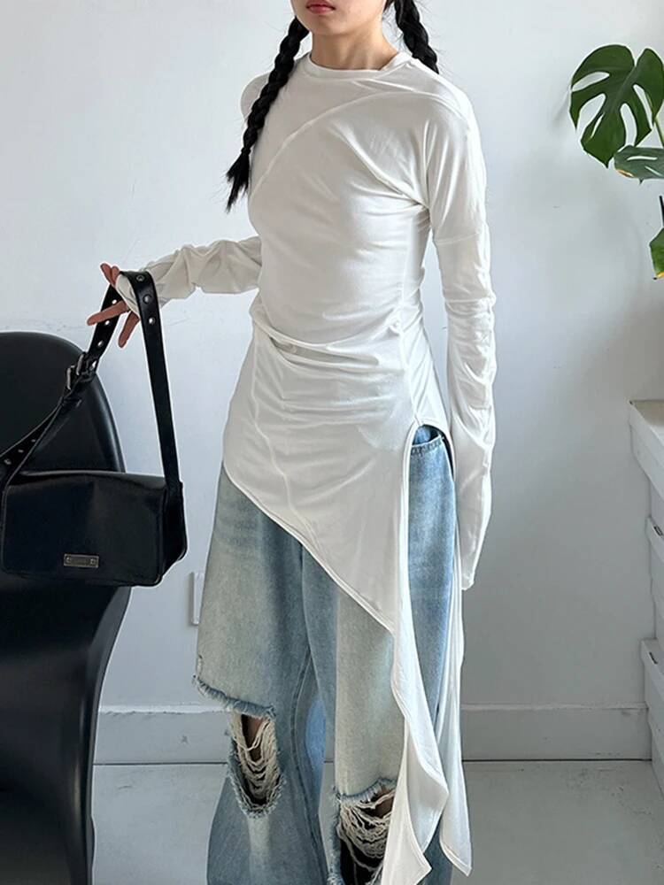 Hem Women White Irregular Eleg - огляд і ціна Vintage Fashion Build