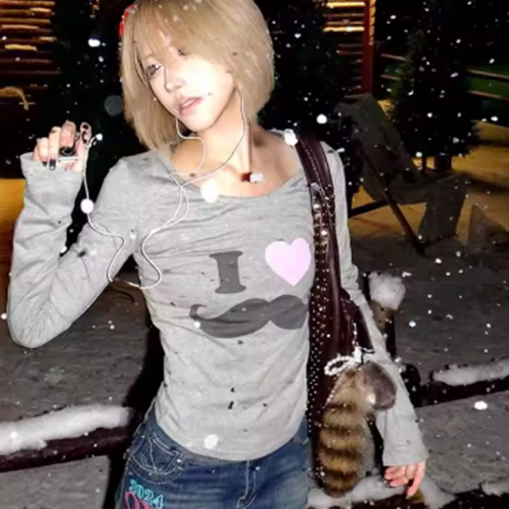Japanese Y2K Beard Print T-Shi - огляд і ціна Vintage Fashion Japan