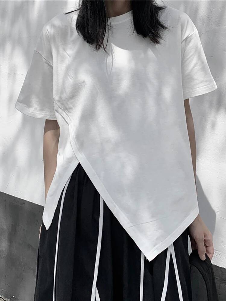 Irregular Women White Slit Hem - огляд і ціна Vintage Fashion Build