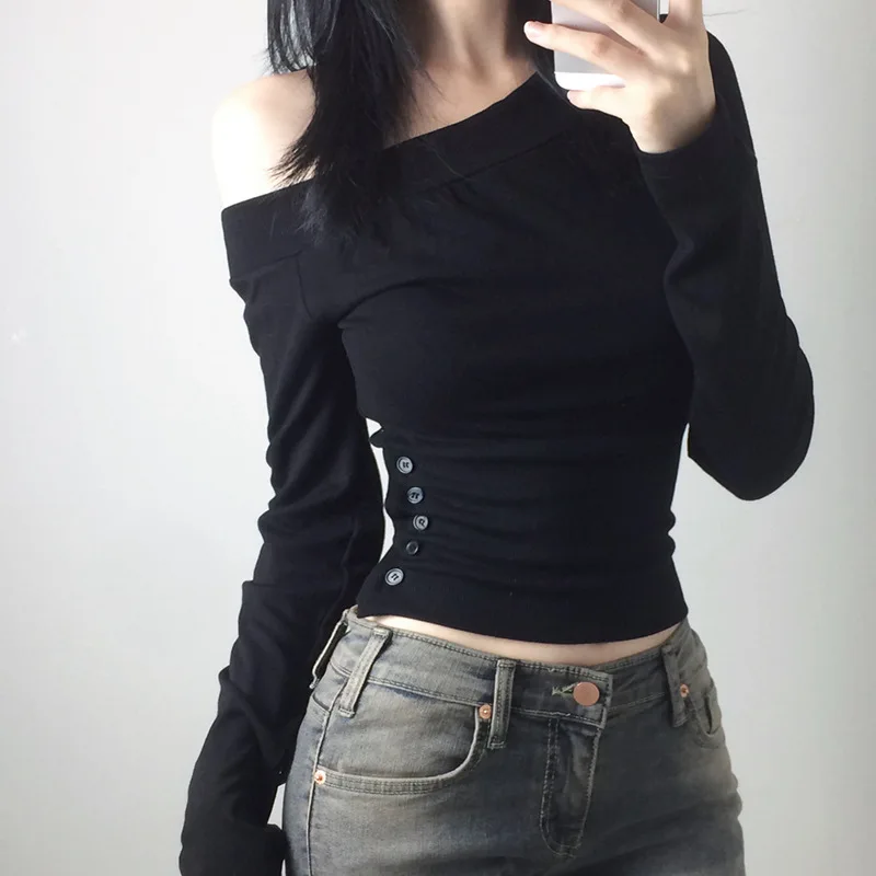 Y2K Vintage Pleated Button T-S - огляд і ціна Vintage Women Fashion