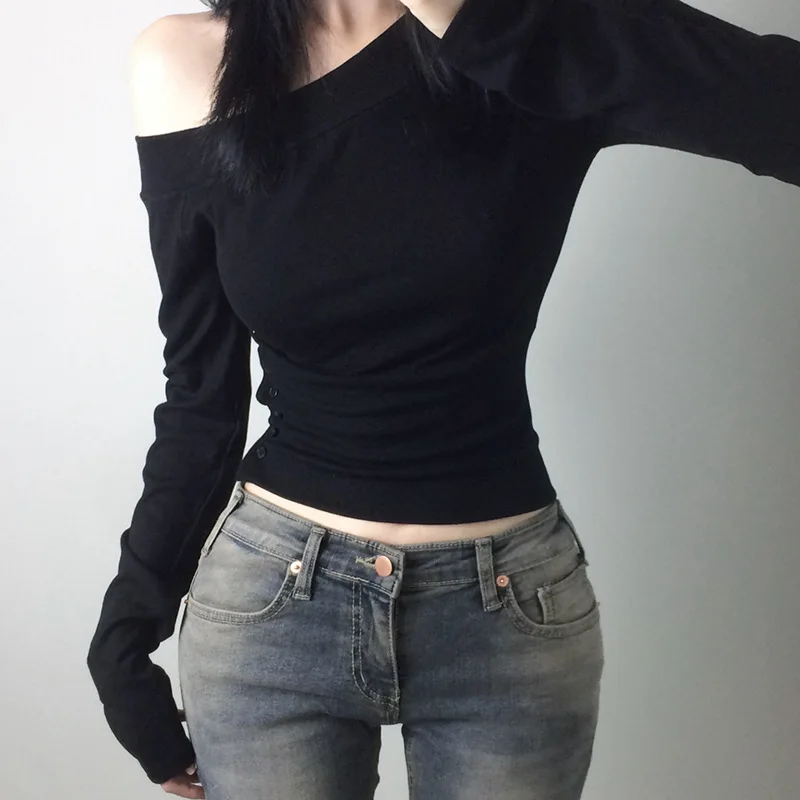 Y2K Vintage Pleated Button T-S - огляд і ціна Vintage Women Fashion